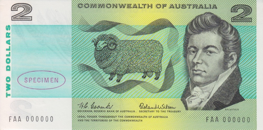 1966 $2 Specimen Note Type 1 Coombs/Wilson Uncirculated product image