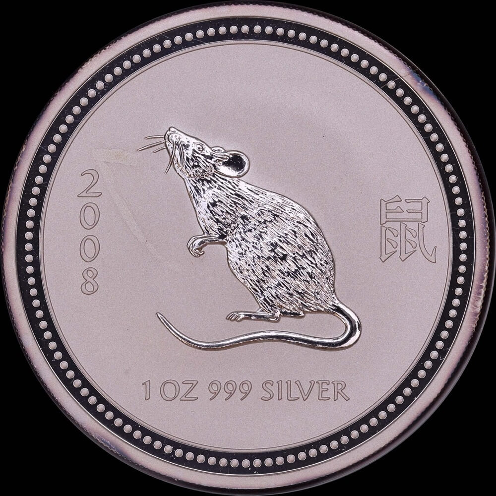 2008 Silver Lunar 1oz Coin Mouse Series I product image