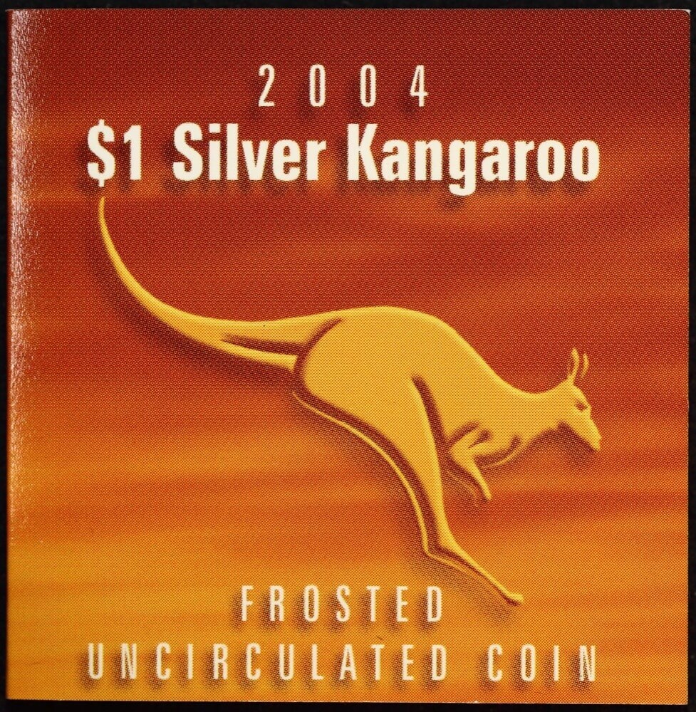 2004 One Dollar Silver Kangaroo Unc Coin In Box Silhouette on Horizon product image