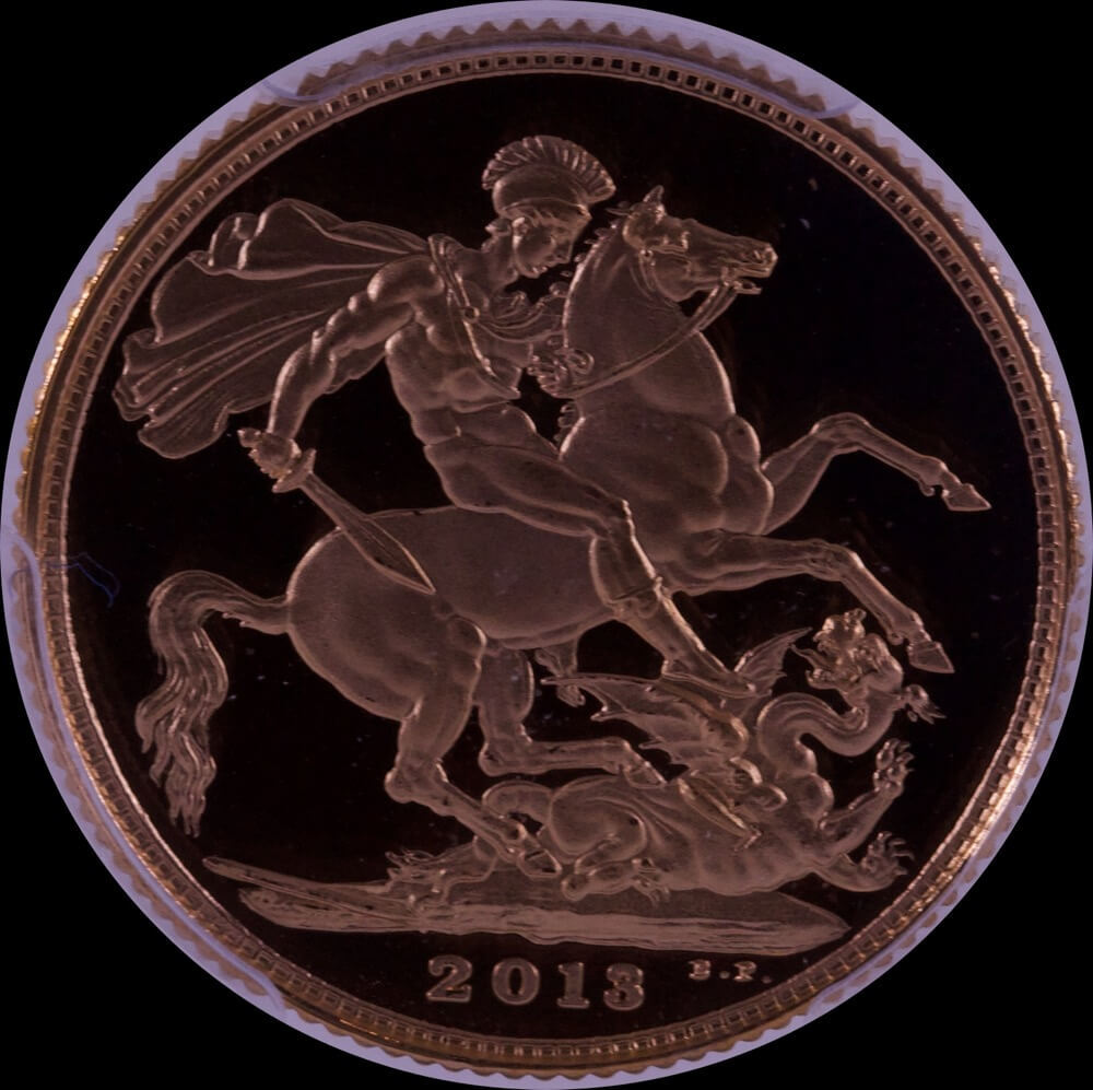 2013 Proof Gold Sovereign First Strike PCGS PR69DCAM product image