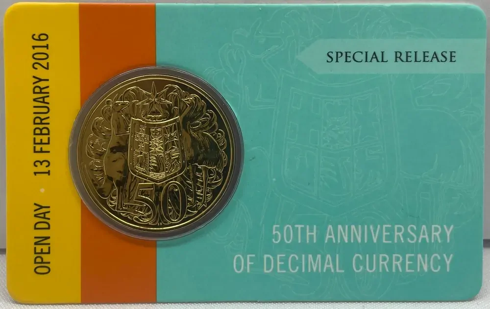 2016 Gold Plated 50 Cent in Special Open Day Presentation Card product image