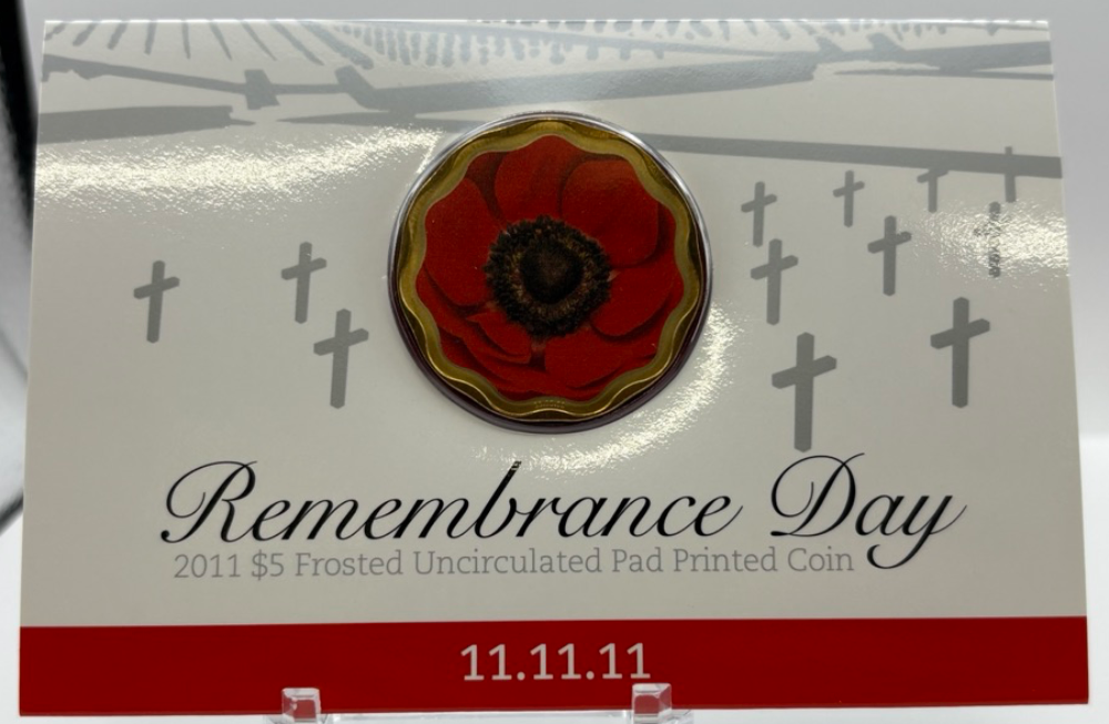 2011 $5 Uncirculated Coin Remembrance Day Red Poppy product image