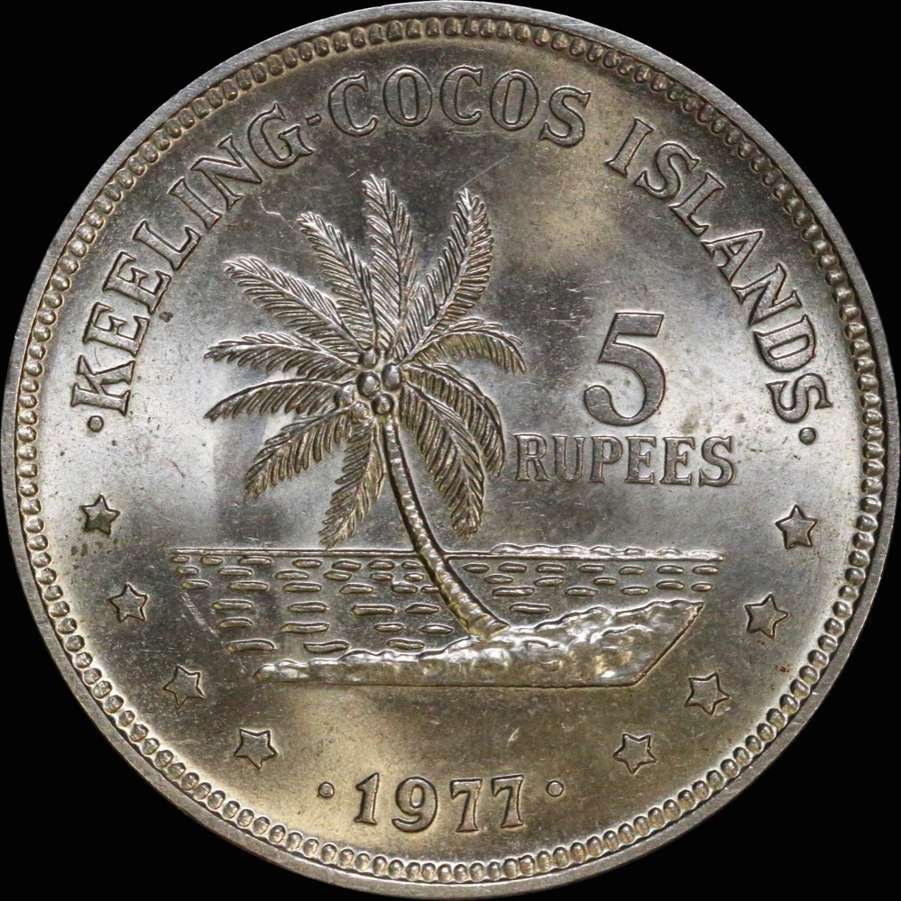 Keeling-Cocos Islands 1977 Copper-Nickel 5 Rupees KM# 5 Uncirculated product image