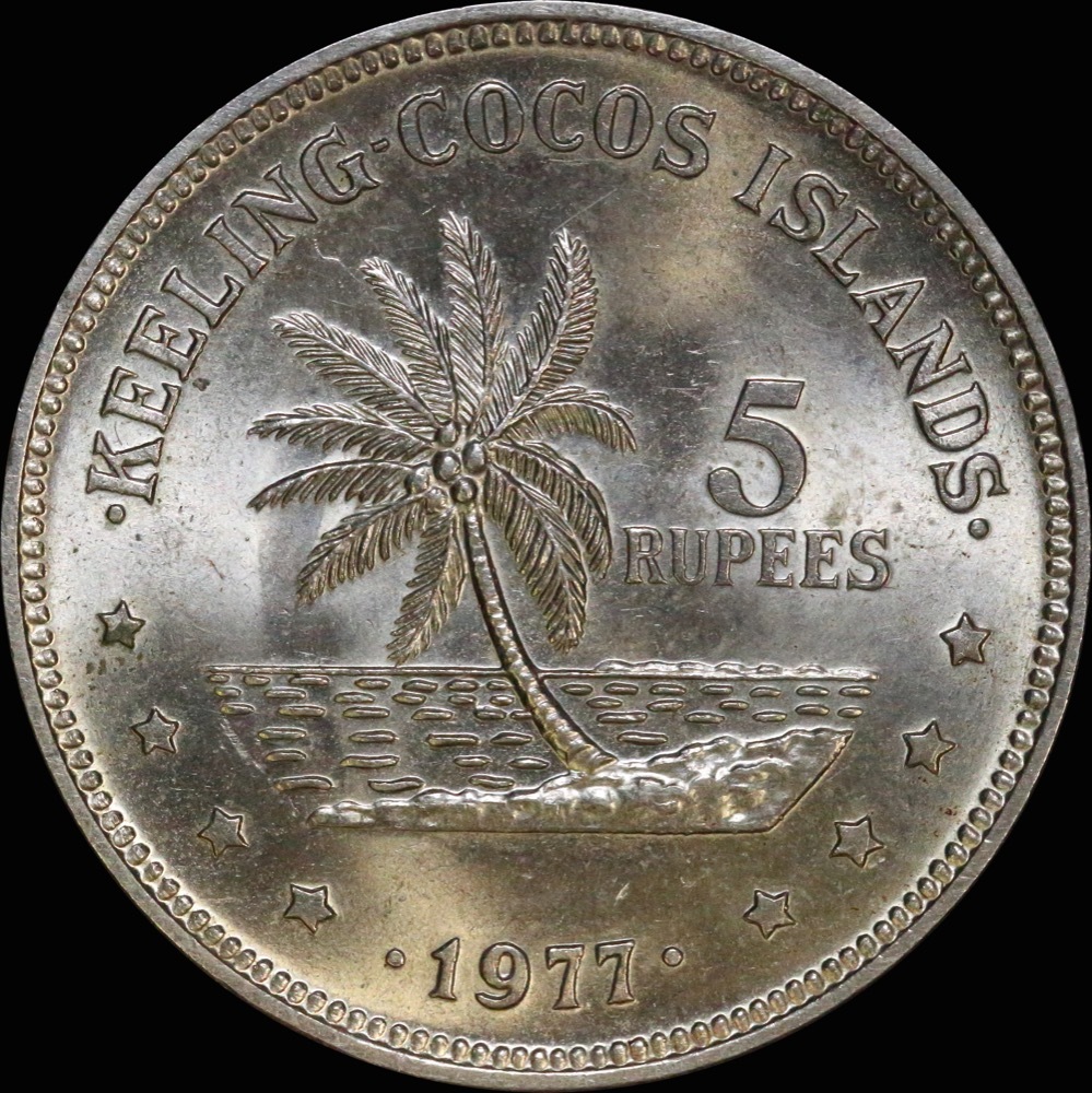 Keeling-Cocos Islands 1977 Copper Nickel 5 Rupees KM# 7 Uncirculated product image