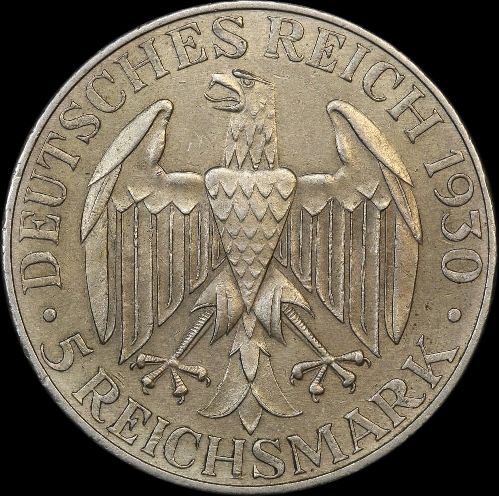 Germany (Weimar Republic) 1930-A Silver 5 Marks KM#56 about Unc product image
