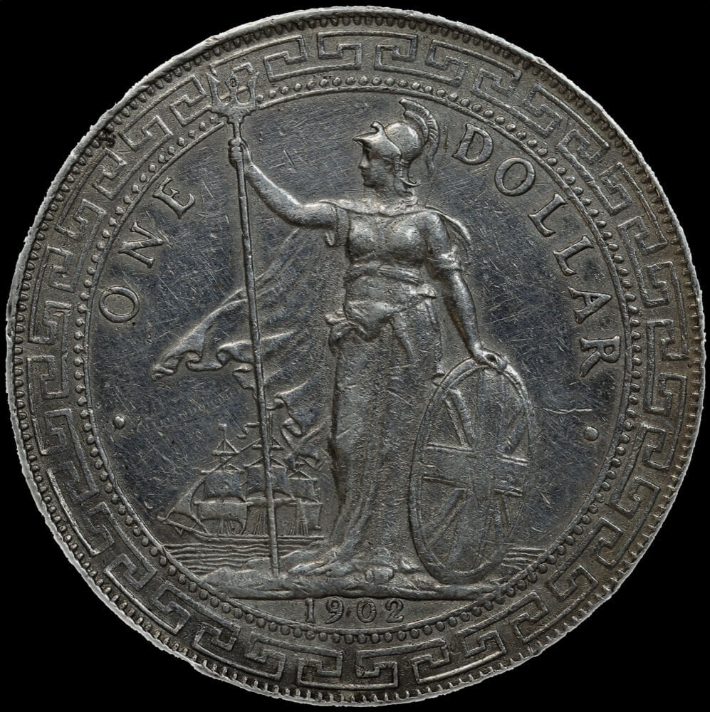 Great Britain 1902-B Silver Trade Dollar KM#T5 good VF product image