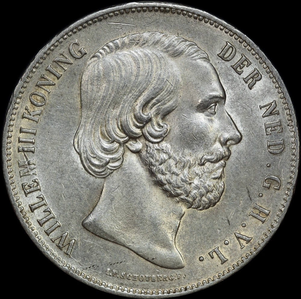 Netherlands 1858 Silver 2.5 Guilder KM#82 Uncirculated product image