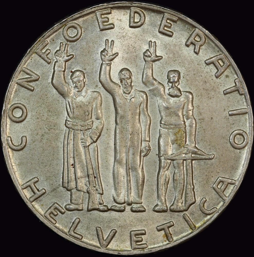 Switzerland 1941 Silver 5 Francs 650th Anniversary of Federation KM#44 Uncirculated product image