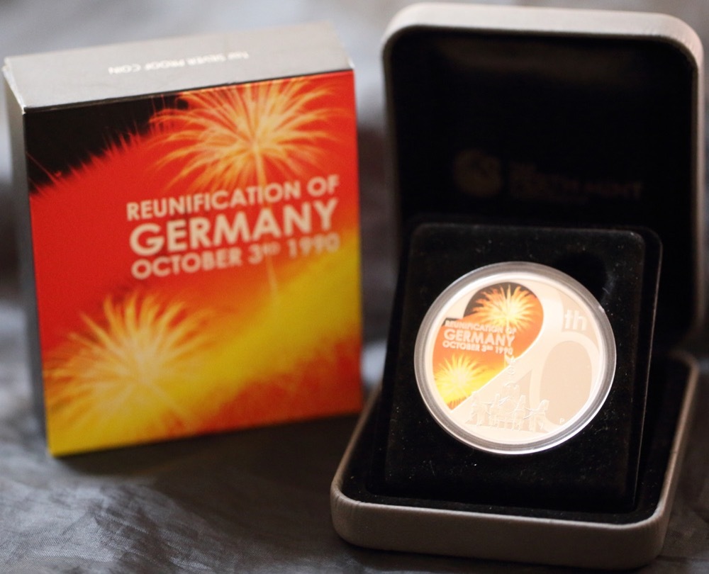 Tuvalu 2010 Silver 1 Ounce Proof  Reunification of Germany product image