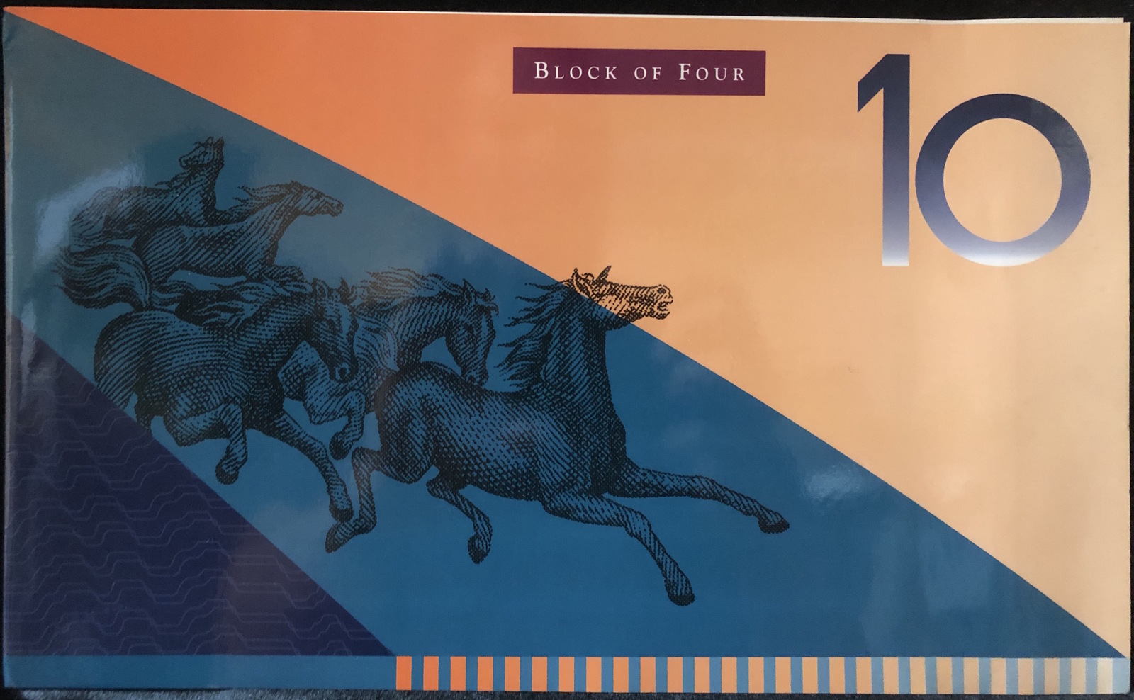 1997 10 Dollars Uncut Block of Four - Premium Red Serials product image
