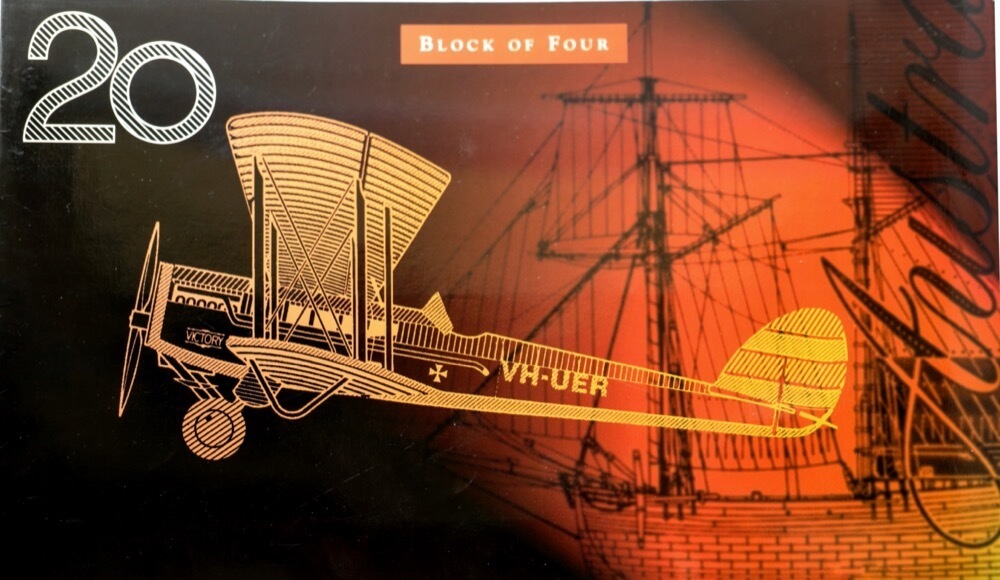 1998 Twenty Dollars Uncut Block of Four Premium Red Serials product image