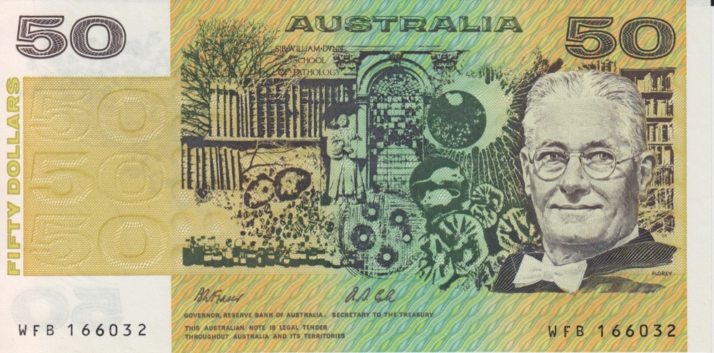 1991 $50 Note Fraser/Cole Without Plate Letter R513b Uncirculated product image