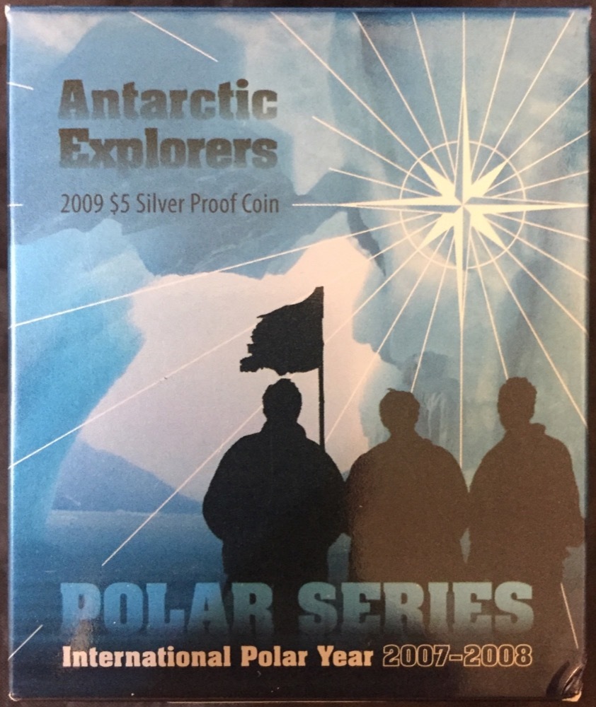 2009 5 Dollar Gold-Plated Silver Proof Antarctic Explorers Royal Society of Victoria product image