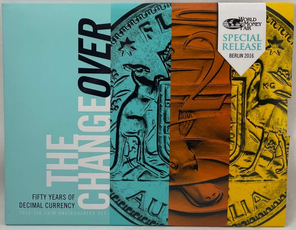 Australia 2016 Unc Mint Coin Set 50th Anniversary Changeover to Decimal Currency Berlin Money Fair product image