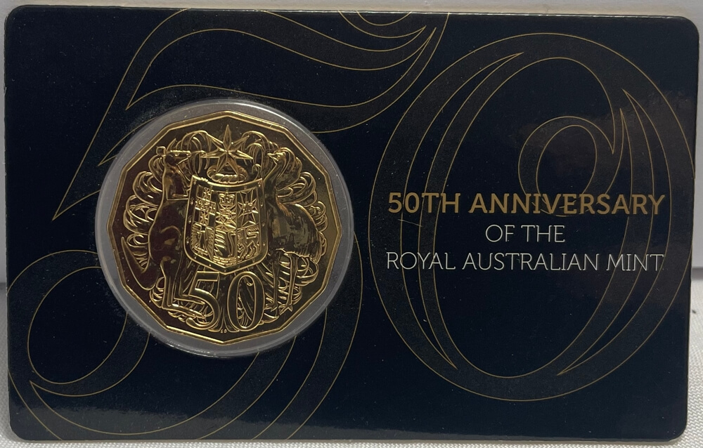 2015 Gold Plated 50 Cent in Presentation Card 50th Anniversary product image