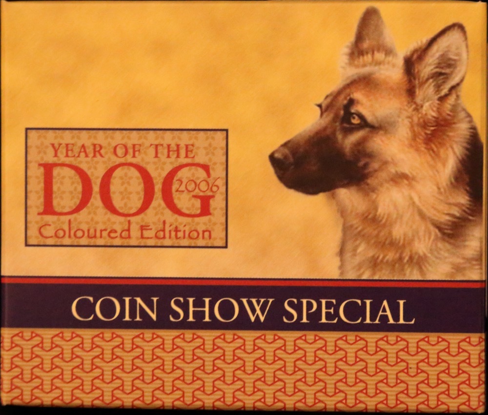 2006 Silver Lunar Two Ounce Coloured Coin Dog Perth Coin Show Special product image
