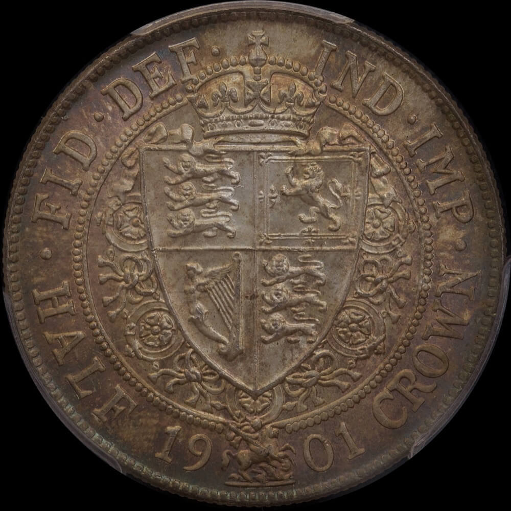 1901 Silver Half Crown Victoria S#3938 PCGS MS63 product image
