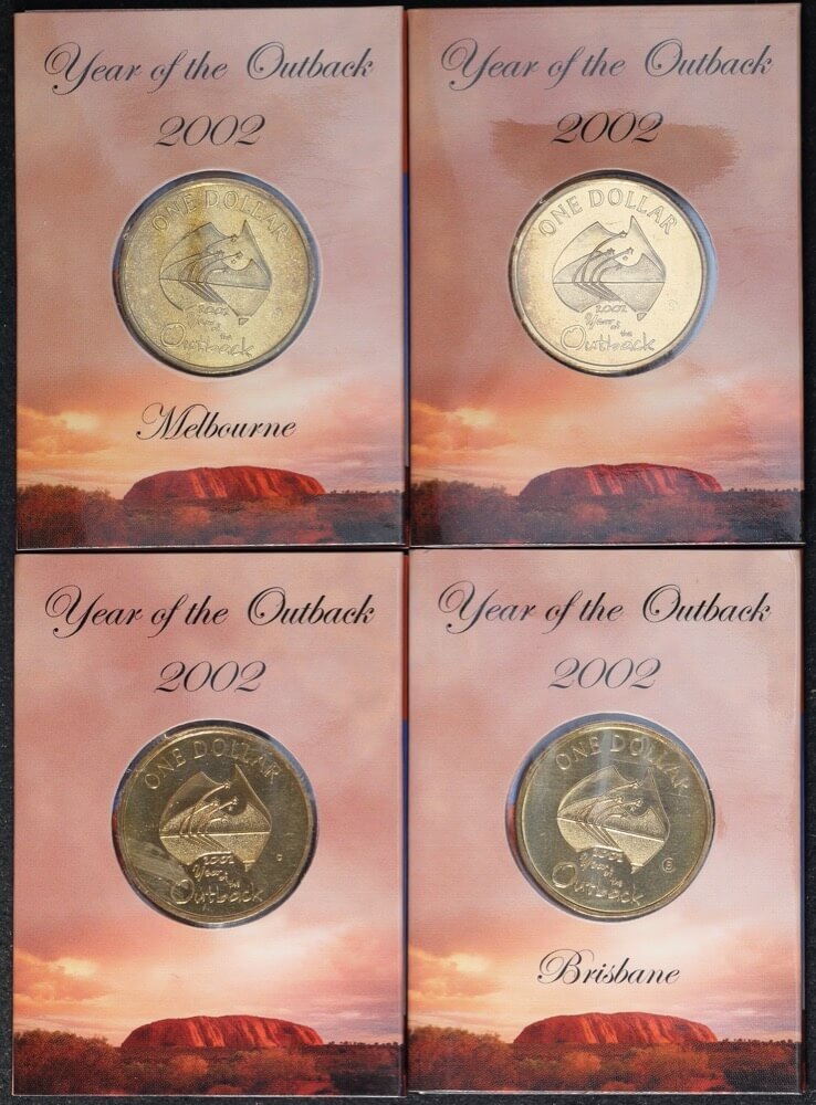 2002 Outback Dollar Unc Set Of 4 Mintmarks CSM and B product image