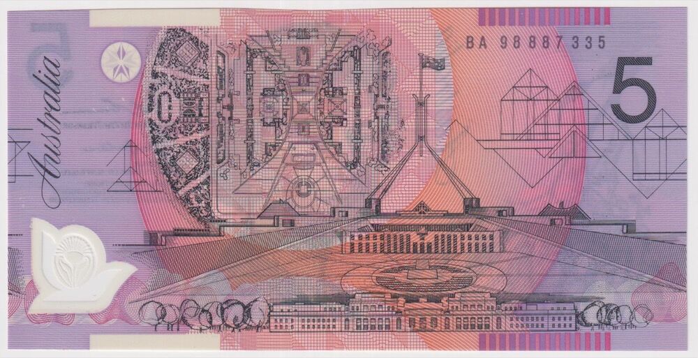 1998 $5 Note MacFarlane/Evans BA98 First Prefix R218cF Uncirculated product image