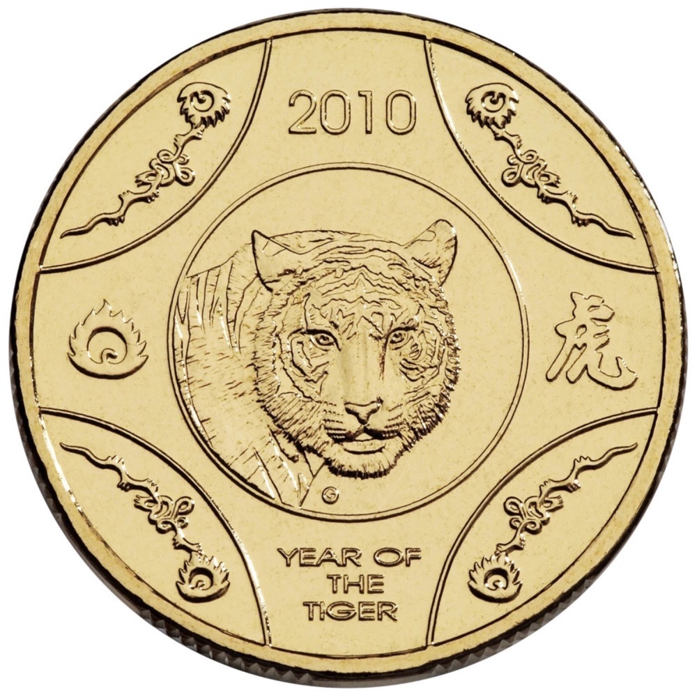 2010 One Dollar Carded Unc Coin Lunar Year of the Tiger product image