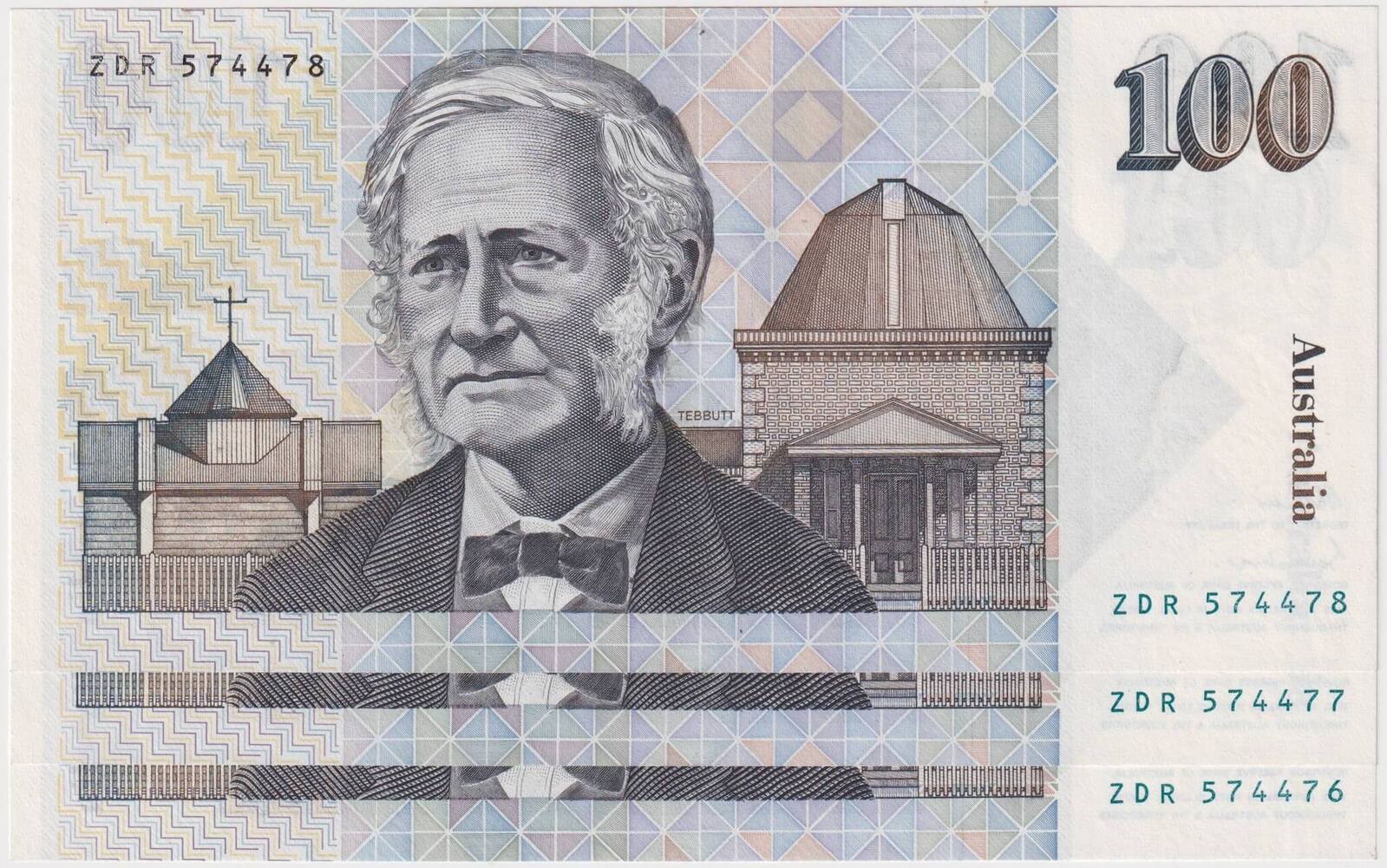1984 $100 Note Consecutive Trio Johnston/Stone R608 good EF product image