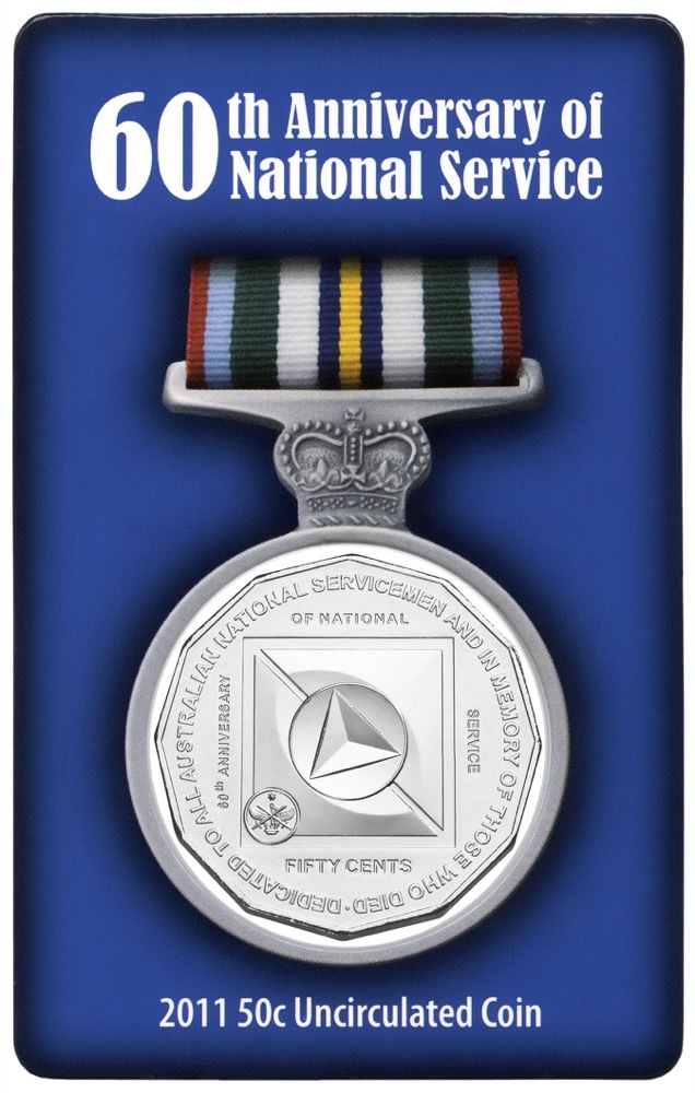 2011 Fifty Cent 60th Anniversary of National Service Unc on Card product image