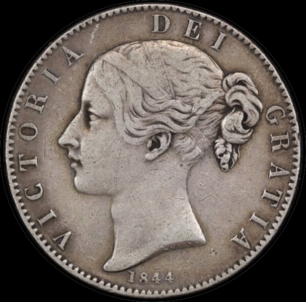 1844 Silver Crown Victoria S#3882 Cinquefoil stops about VF product image