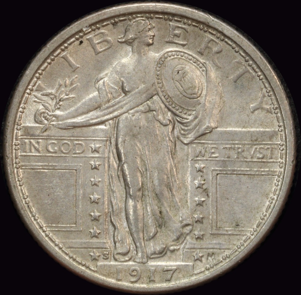 United States 1917-S Silver Quarter - Standing Liberty (Variety 1)  Uncirculated product image