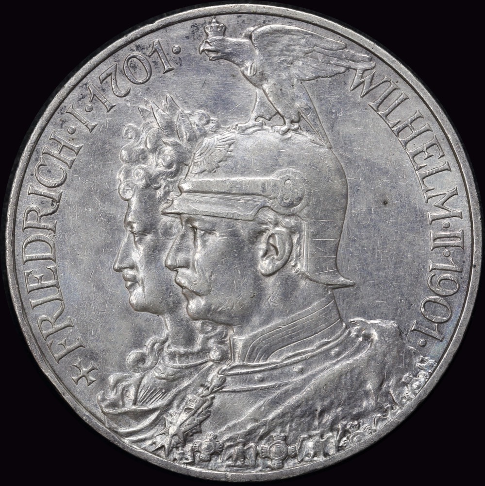 German States (Prussia) 1901 Silver 5 Marks KM# 526 good EF product image