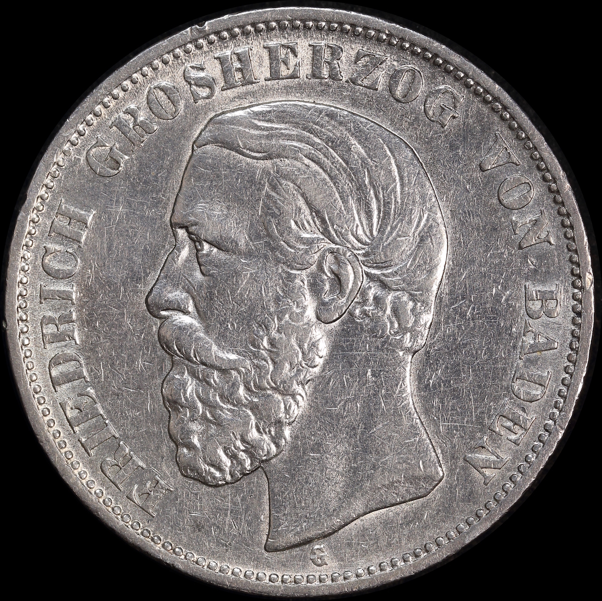 German States (Baden) 1900 Silver 5 Marks KM# 268 good EF product image