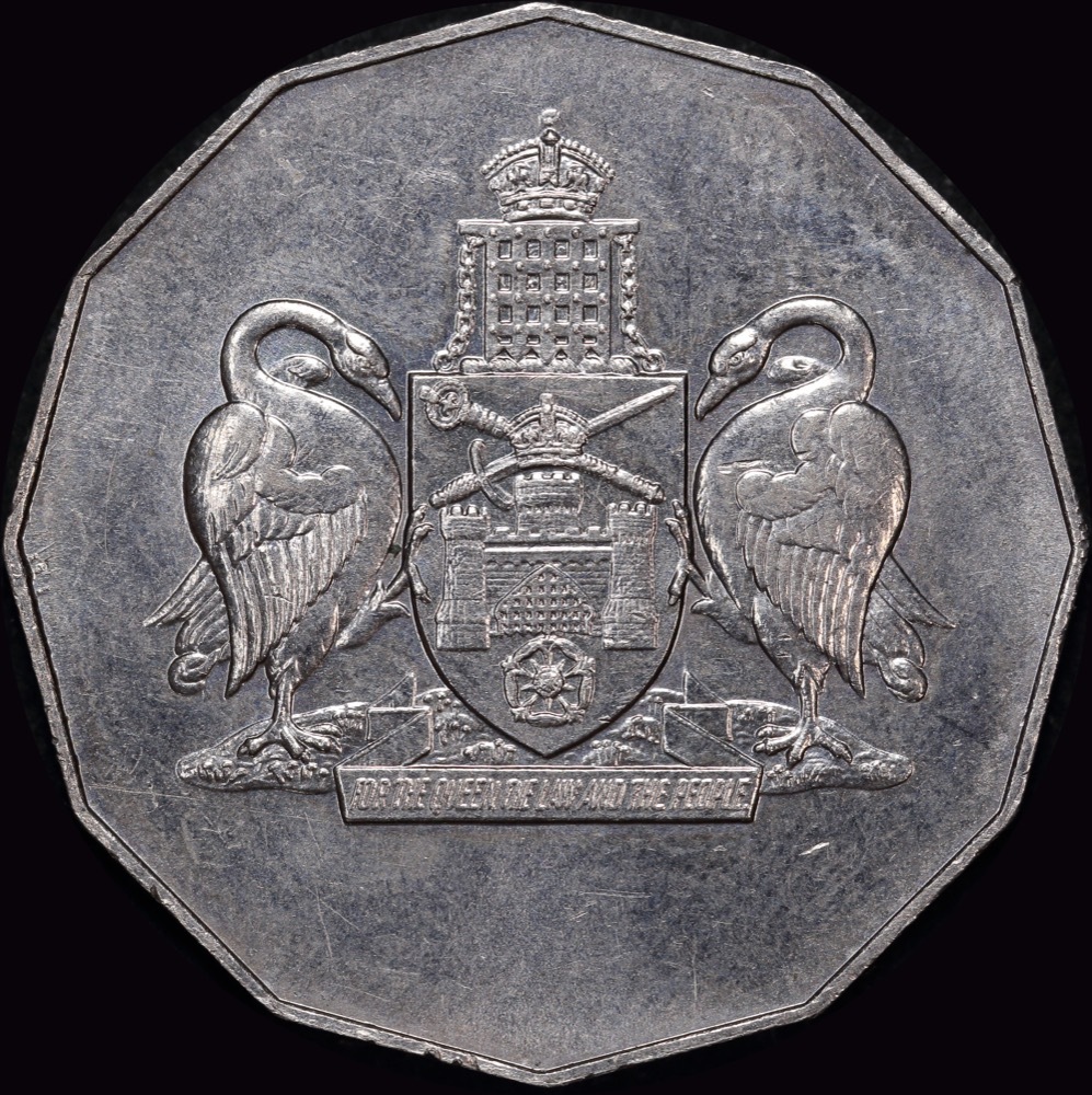 Australia 1988 Fifty Cent Pattern Die Trial - ACT Coat of Arms / Parliament House PCGS SP65 product image