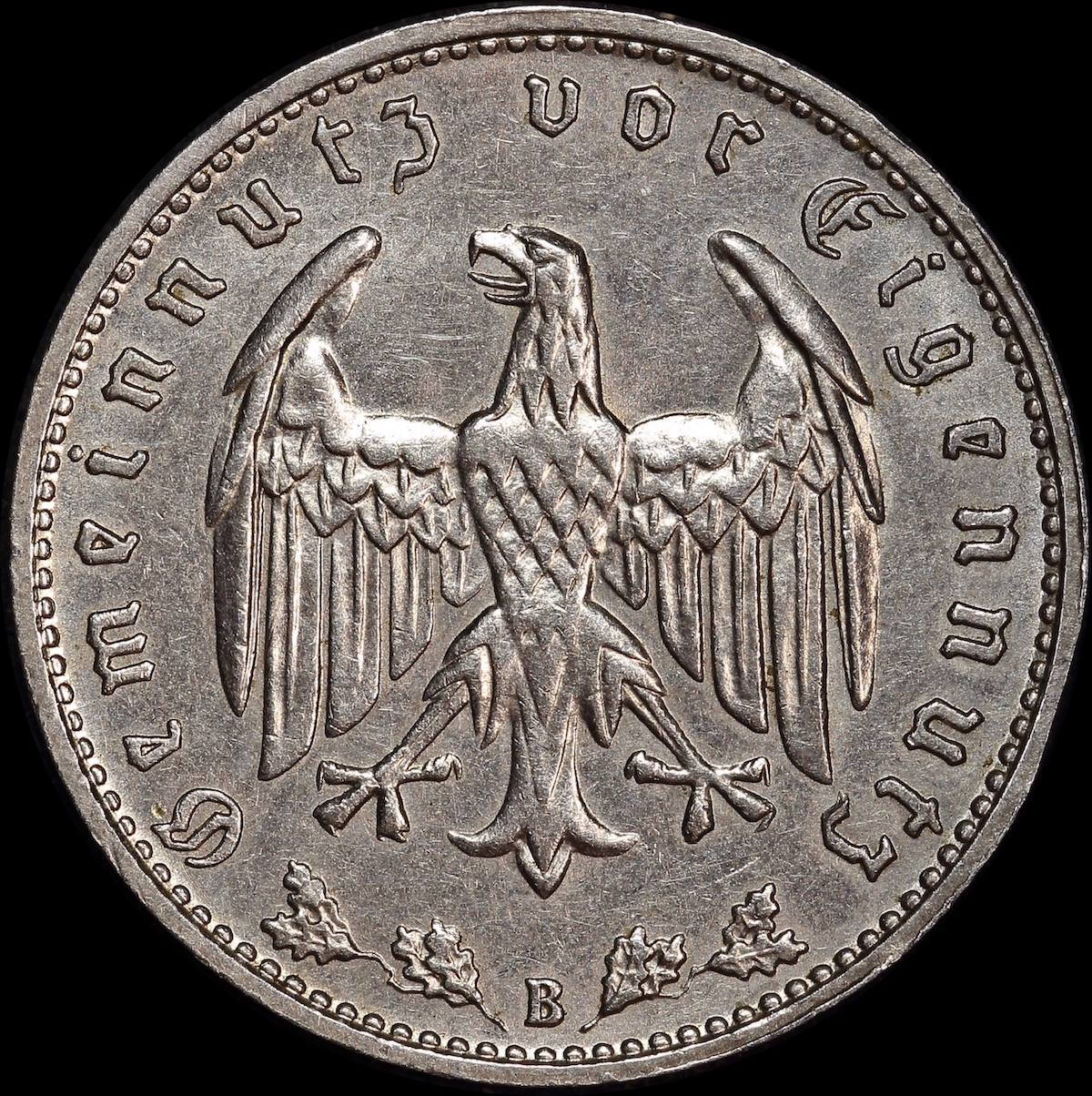 Germany (Third Reich) 1939-B Nickel 1 Reichsmark KM# 78 about Unc product image