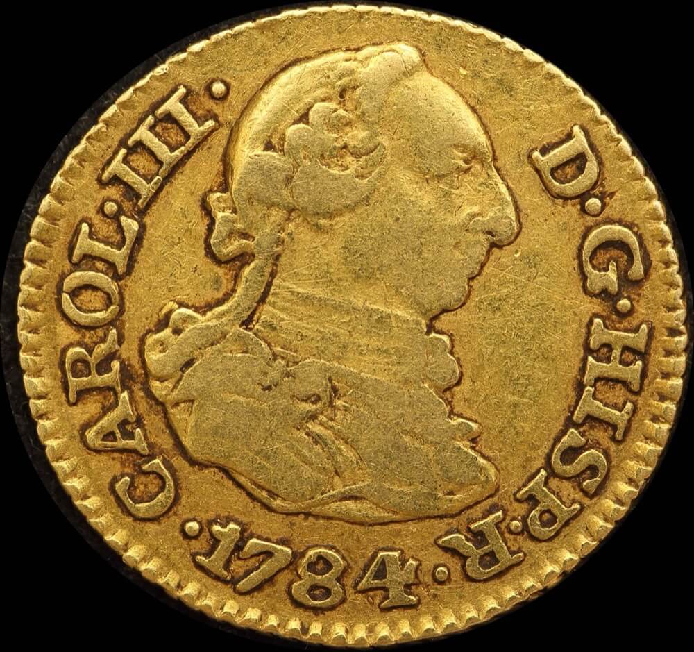 Spain 1784-M Gold 1/2 Escudo KM# 425.1 Good Fine product image