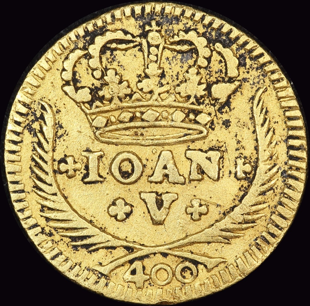 Portugal 1730 Gold 400 Reis KM# 201 about VF product image