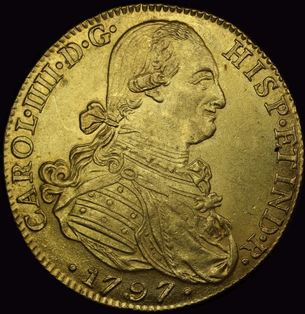 Colombia 1797-JJ Gold 8 Escudos KM# 62.1 PCGS MS62 product image