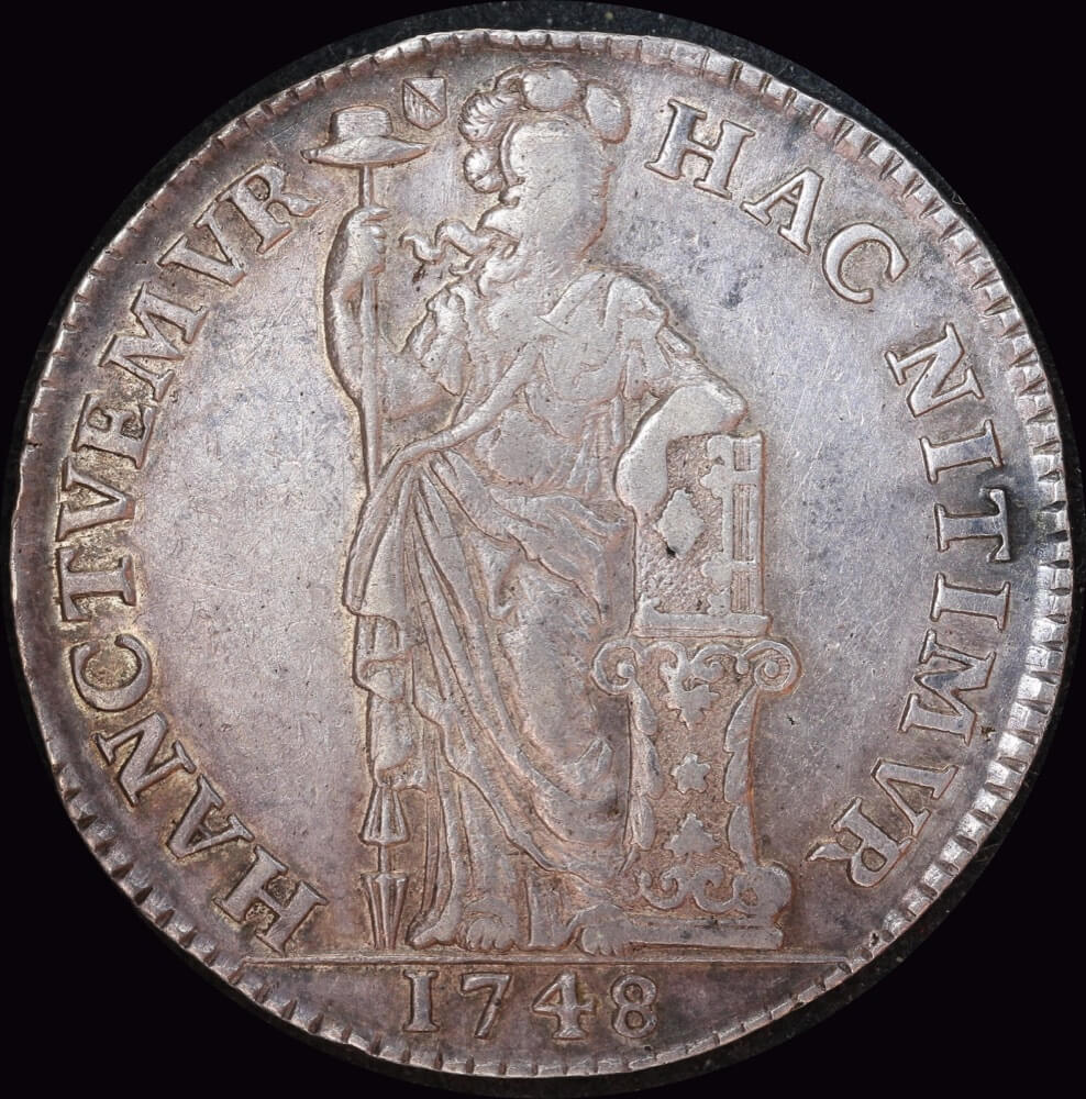 Netherlands (West Freisland) 1748 Silver Guilder KM# 97.4 good VF product image