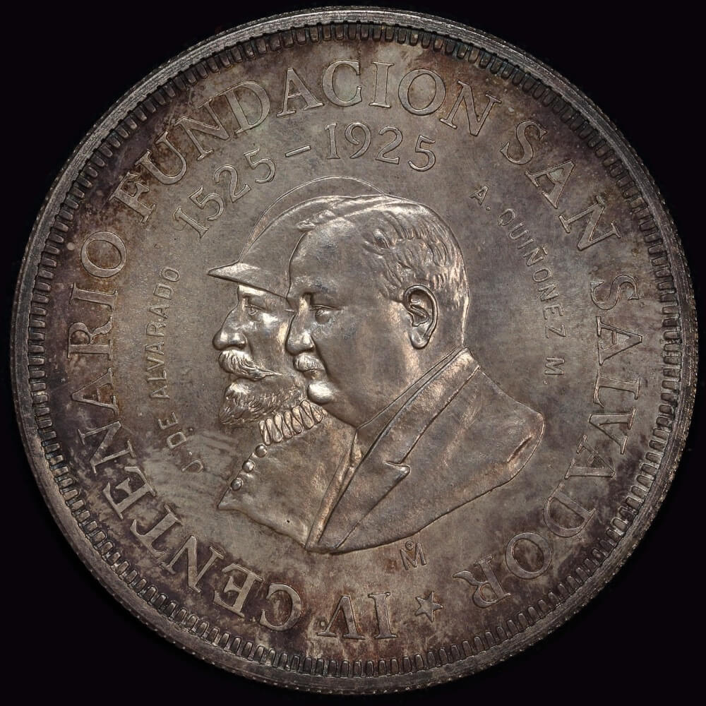 El Salvador 1925 Silver Colon KM# 131 Choice Uncirculated product image