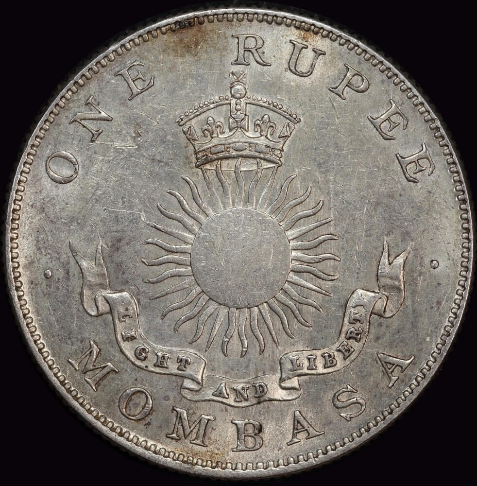 Mombasa 1888-H Silver Rupee KM# 5 about Unc product image
