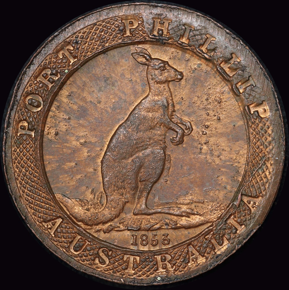 Port Phillip Kangaroo Office 1853 Gold Half Ounce Pattern Restrike in Copper product image