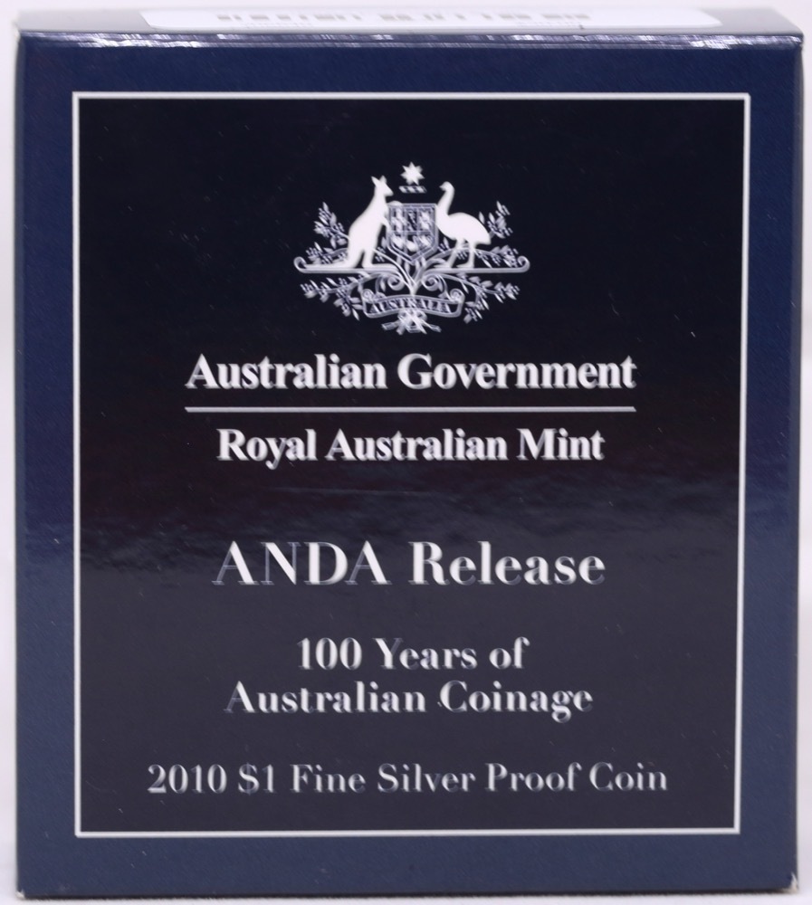 2010 One Dollar Silver Proof Coin 100 Years of Coinage Perth ANDA Show Special product image