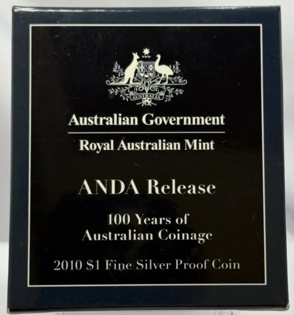 2010 One Dollar Silver Proof Coin 100 Years of Coinage Perth ANDA Show Special product image