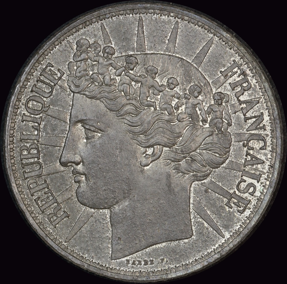 France 1848 White Metal 5 Francs KM# Pn48 about Unc product image