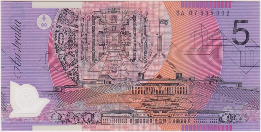 2007 $5 Note Macfarlane/Henry BA07 1st Prefix R221aF Uncirculated product image