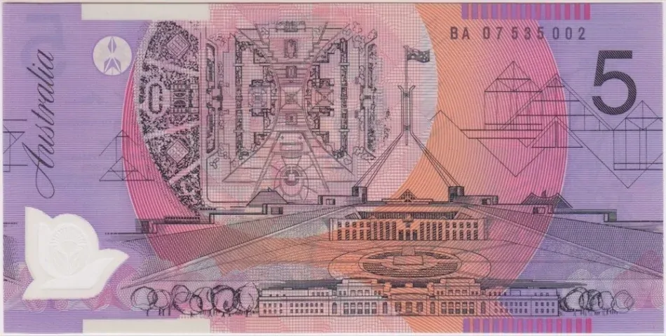 2007 $5 Note Macfarlane/Henry BA07 1st Prefix R221aF Uncirculated product image