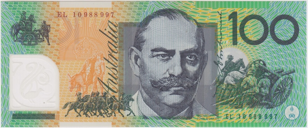 2010 $100 Note Macfarlane/Evans  EL10 First Prefix R621bL Uncirculated product image