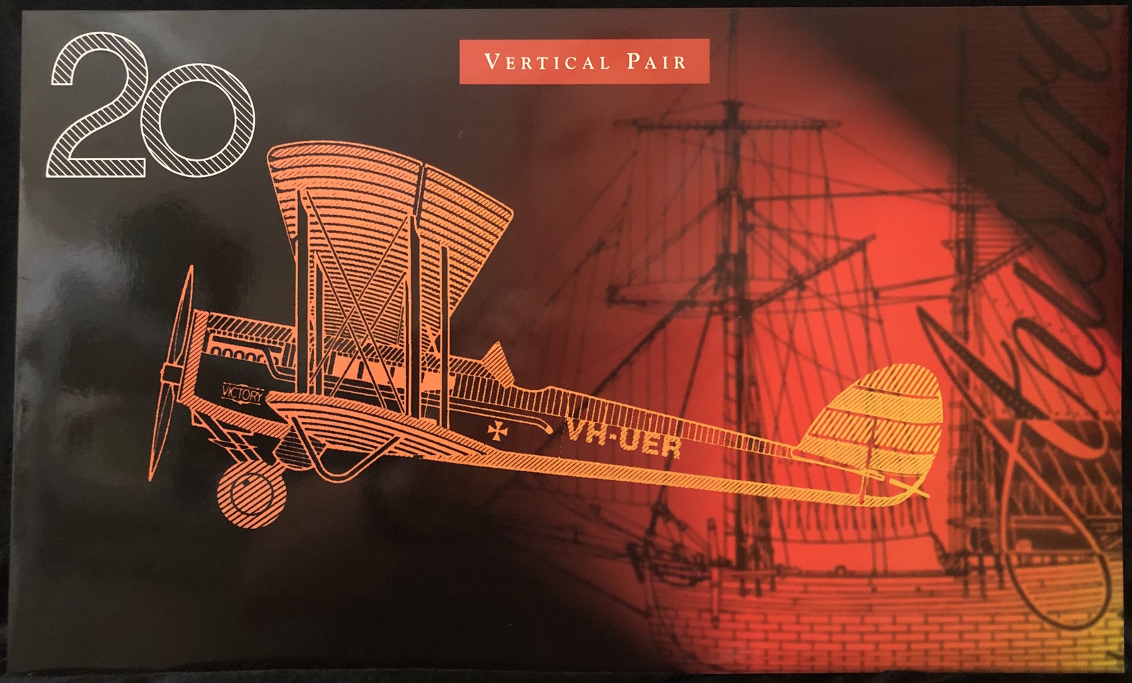 1998 Twenty Dollars Uncut Vertical Pair Premium Red Serials product image