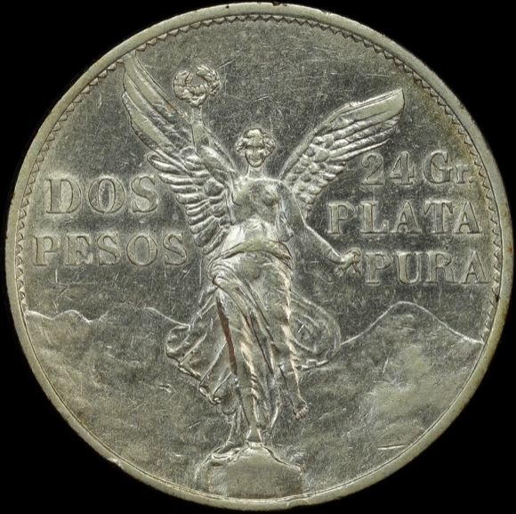 Mexico 1921 Silver 2 Pesos KM# 462 good EF product image