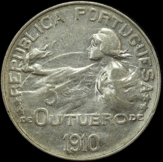 Portugal 1914 Silver Escudo KM# 560 good EF product image