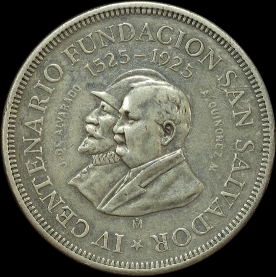 El Salvador 1925 Silver Colon KM# 131 good VF product image