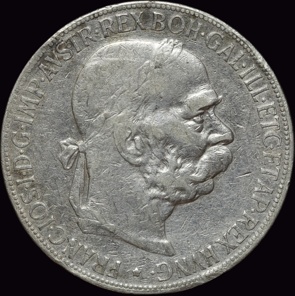 Austria 1900 Silver 5 Corona KM# 2807 good EF product image